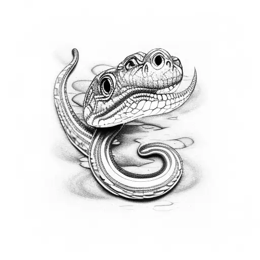 serpente com arcoiris tattoo design idea