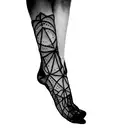 translucent lace socks tattoo design idea