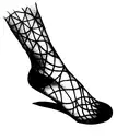 translucent lace socks tattoo design idea