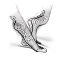 translucent lace socks tattoo design idea