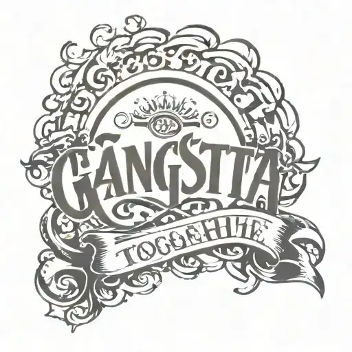 Gangsta, street tattoo with family and caligraphy, containing word "Todgeweihte" - Hand sleeve tattoo design idea
