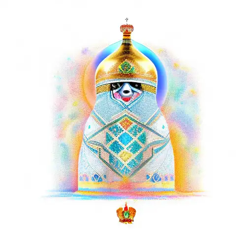 A mystical Russian nesting doll with each layer representing a different aspect of love and interconnectedness tattoo design idea