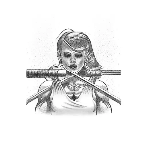 barbells with electrocardiography as the bar tattoo design idea