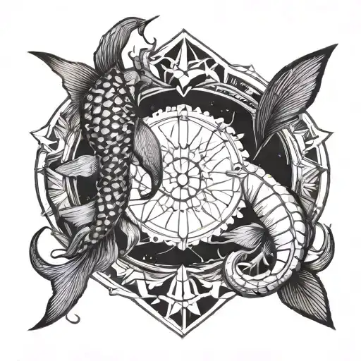 pisces and scorpio zodiac tattoo tattoo design idea