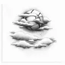 chosen basketball tattoo with clouds fading in the background tattoo design idea