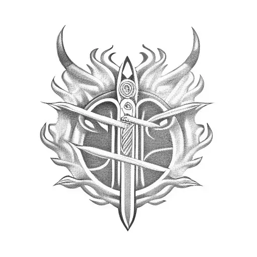 Trident tattoo design idea