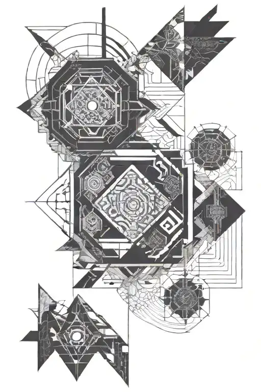 Dark punk inca zen geometric indian painting tattoo design idea