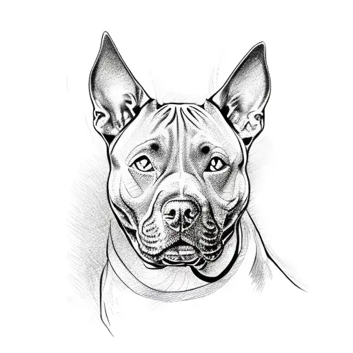 black pittbull Labrador mix tattoo design idea