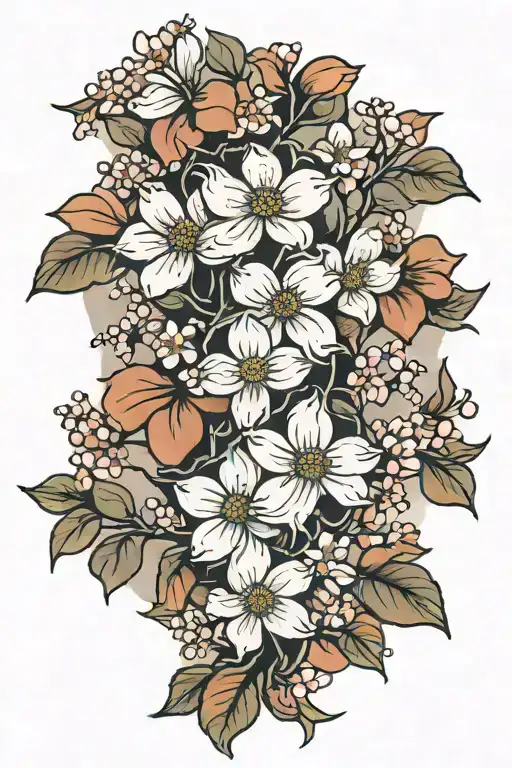dogwood tree tattoo design idea