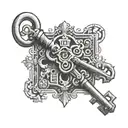 A vintage key unlocking a digital lock, showcasing the balance between tradition and modern technology tattoo design idea