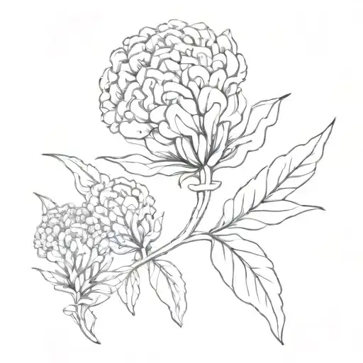 celosia brain flower tattoo design idea