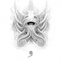 cthulu emerging from the shadows tattoo design idea