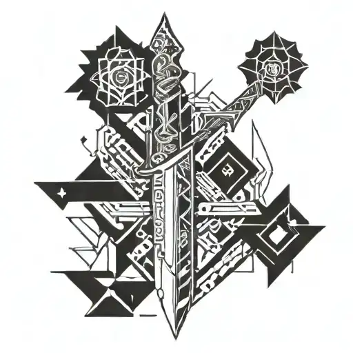pheniks butcher knife tattoo design idea