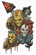 Jason Voorhees, freddy krueger, michael myers tattoo design idea
