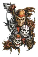 Jason Voorhees, freddy krueger, michael myers tattoo design idea