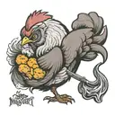 Chicken nugget smoking tattoo design idea