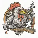 Chicken nugget smoking tattoo design idea