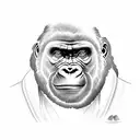 gorilla smoking cigar tattoo design idea