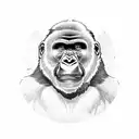 gorilla smoking cigar tattoo design idea