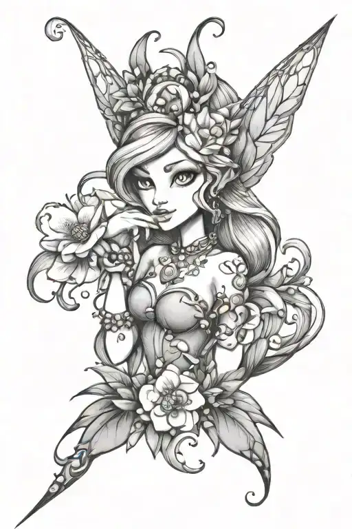 flora from winx club tattoo design idea