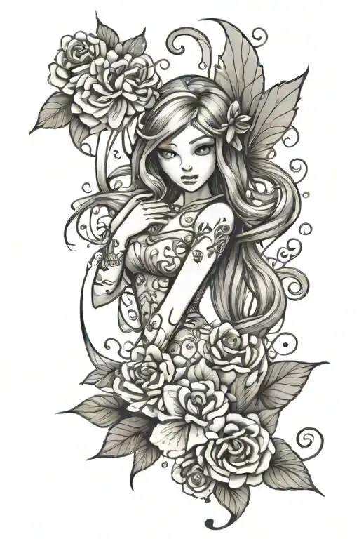 flora from winx club tattoo design idea