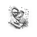 dad and son tattoo design idea