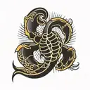 heart with half scorpion tail forming tattoo design idea