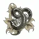 heart with half scorpion tail forming tattoo design idea