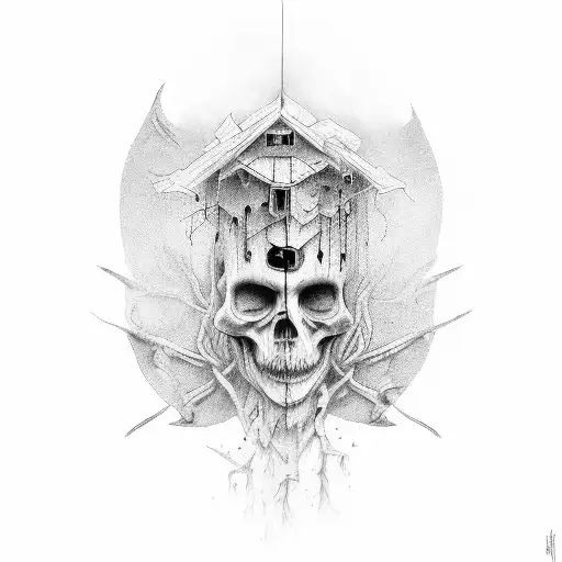 A hauntingly beautiful portrayal of inner struggles tattoo design idea