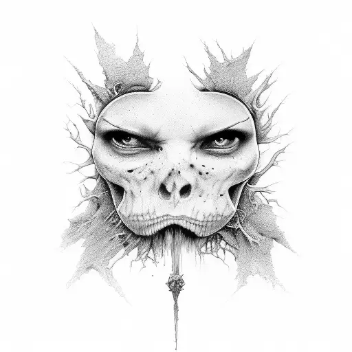 A hauntingly beautiful portrayal of inner struggles tattoo design idea