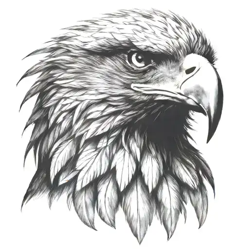 the silhuette of a eagle head tattoo design idea
