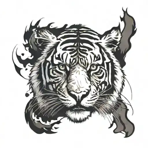 badass tiger head tattoo design idea