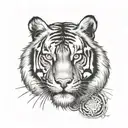 badass tiger head tattoo design idea