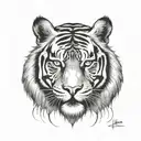 badass tiger head tattoo design idea