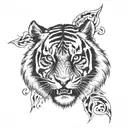 badass tiger head tattoo design idea