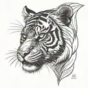 badass tiger head tattoo design idea