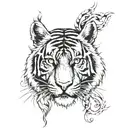 badass tiger head tattoo design idea