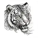 badass tiger head tattoo design idea
