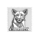 postage stamp with Georgia state outline in the frame, with a flowing sketch heart shape inside Georgia state tattoo design idea