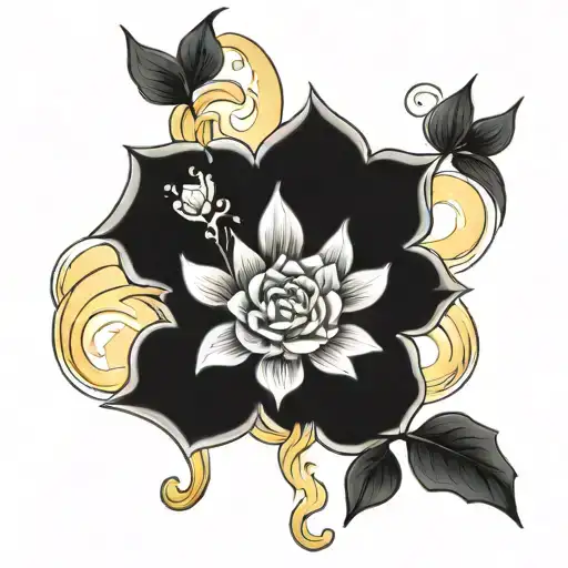 A ray of lights and Auspicious tattoo design idea