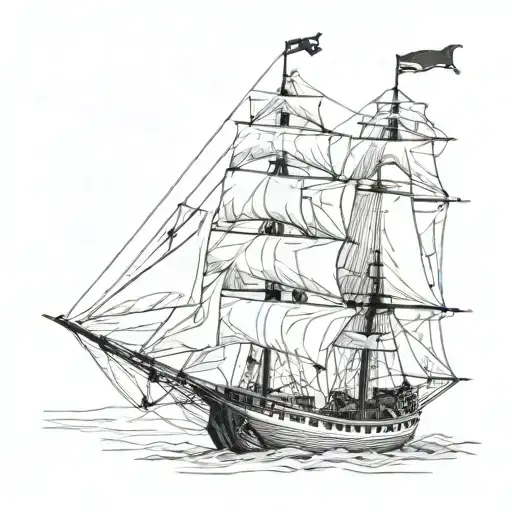 rook ship sailing tattoo design idea