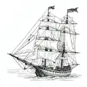 rook ship sailing tattoo design idea