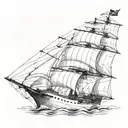 rook ship sailing tattoo design idea