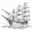 rook ship sailing tattoo design idea