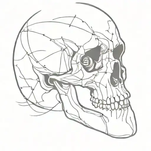 half face half skull tattoo design idea
