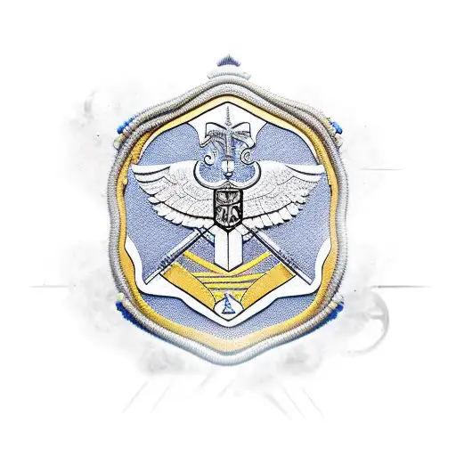 An intricate design combining the symbol of the 1st/509th Parachute Infantry Regiment with elements of the ocean, in a new-school style tattoo design idea