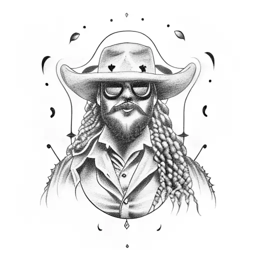 Create a tattoo of a quill pen transforming into a Bray Wyatt lantern tattoo design idea