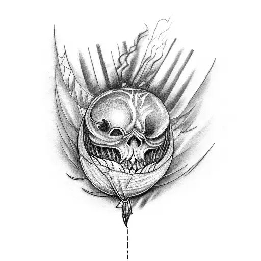 Create a tattoo of a quill pen transforming into a Bray Wyatt lantern tattoo design idea