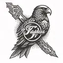 foo fighters logo with hawk tattoo design idea