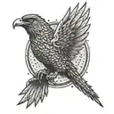 foo fighters logo with hawk tattoo design idea